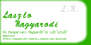 laszlo magyarodi business card